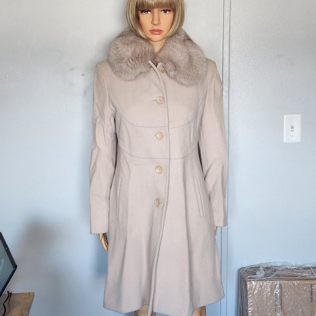 756 Wool BlendFox Fur Coat